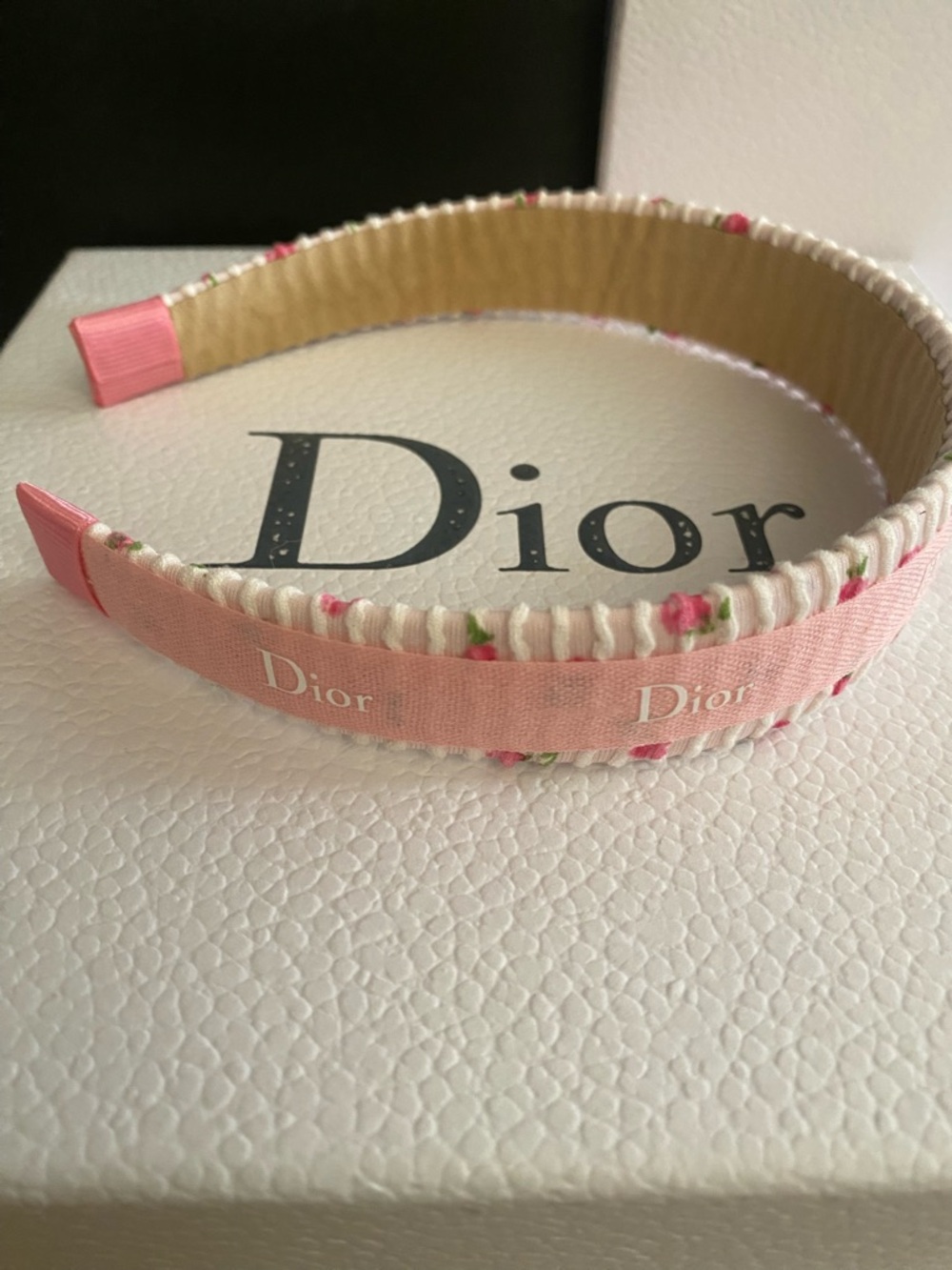 Dior Ribbn Pink and Cream Floral Headband - Picture 2 of 5
